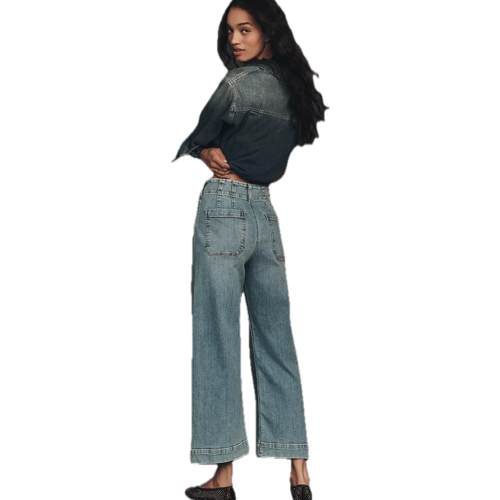 The Colette Crop High Rise Wide Leg Jeans by Maeve 27P - Picture 9 of 9